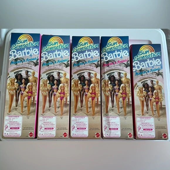 Vintage 1991 Sun Sensation Barbie Set – Barbie, Kira, Steven, Jazzie & Skipper
